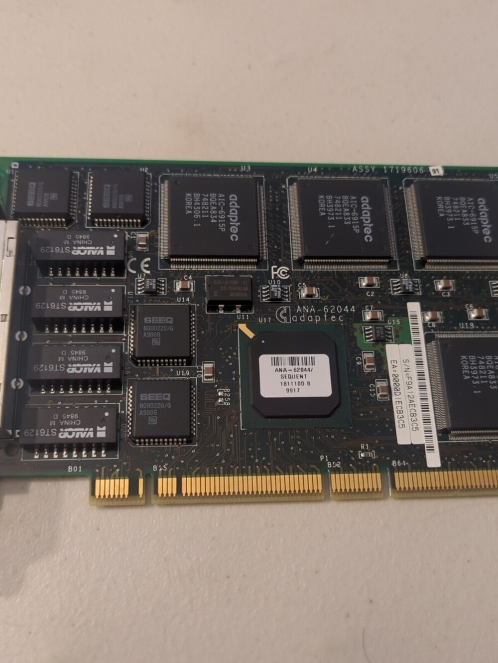 Adaptec ANA-62044 4-Port Quad Port Ethernet 64-Bit PCI Network Adapter Card
